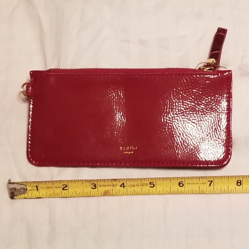 Tutilo Red leather wristlet clutch purse Wallet